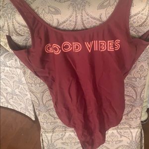 GOOD VIBES one piece bathing suit